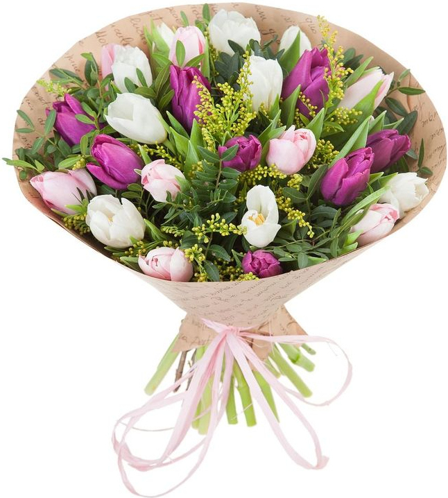 из розовых тюльпанов Букет «Первый день весны»